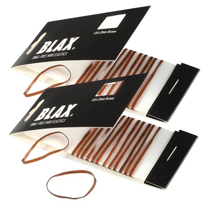 Blax Brown Hair Elastics   Snag-Free Hair Ties, No-Damage Bands, 2mm 12 Count...