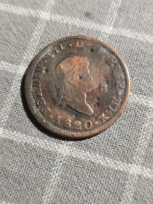 ESPAGNE 8 MARAVEDIS 1820 FERDINAND III - Cuivre - Photo 1/2