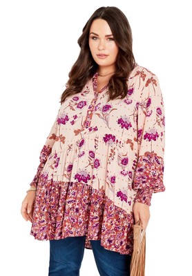 Avenue Women's Plus Size Cynthia Splice Empire Waist Tunic