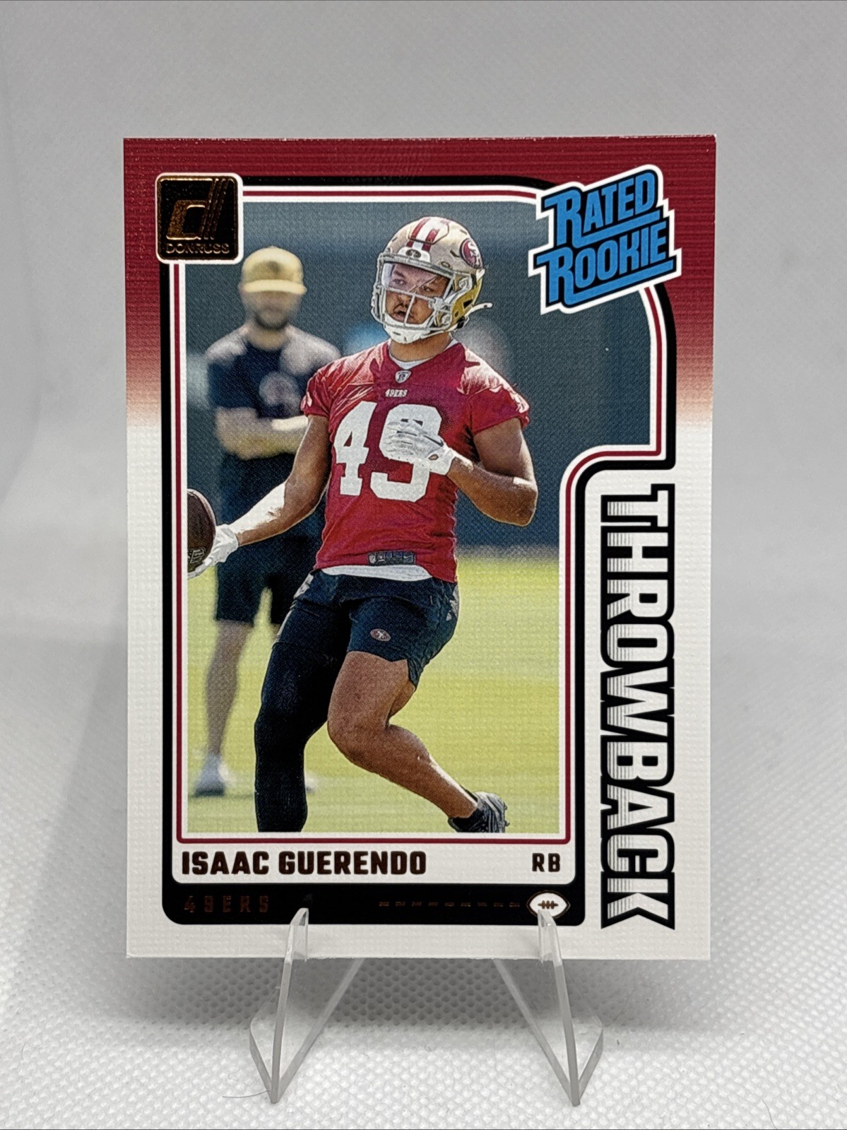 2024 Donruss #34 Isaac Guerendo Rated Rookie Throwback RC San Francisco 49ers