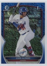 2023 Bowman Chrome Prospects Blue Shimmer Refractor 135/150 Juan Alonso 0nr3