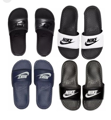 Neu Nike Benassi Herren Sliders Urlaub Strand Pool Sommer Freizeit Slipper Größe 7-12