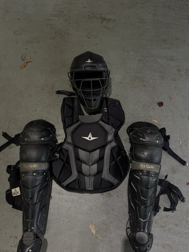 All Star Baseball Adult Catchers Set - Black/Grey
