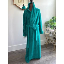 Cozy Plush Robe Emerald Green Full Length Spa Bath Lounge Soft