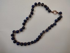 Collana in lapislazzulo – perle blu – stile artigianale – mercatino/vintage