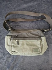 Kinloch Anderson Scotland Crossbody Bag Green/Grey Nylon Multi-Pocket Lightweigh