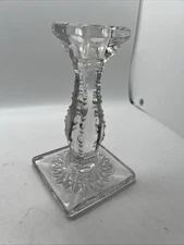 Antique Edwardian Fry (H.C.) Glass Co. clear glass candleholder COLONIAL c.1909