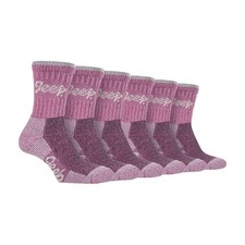 Image of 6 Pairs Ladies Multipack Premium Cotton Padded Anti-Blister Hiking Socks