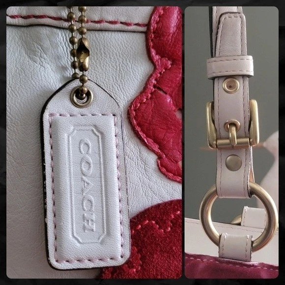 Vintage Coach 9244 Poppies for Peace Gallery Tote White Leather Y2K Bag - Image 4 of 4