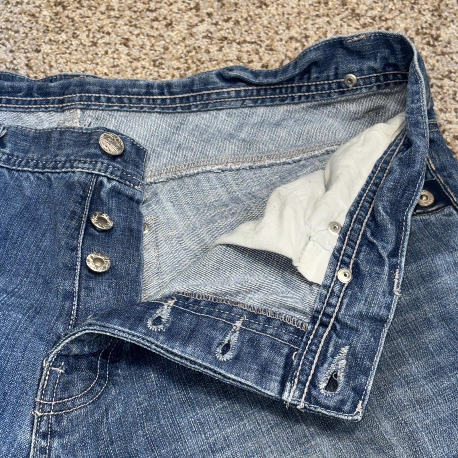 Parish Nation Baggy Hip Hop Jeans Button Fly Size 38 Fits 38 X 32.5 - View 19