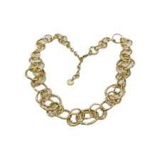 Collar TALBOTS Tono Dorado Cadena Enlace Círculo Metal Lazo Círculo Cadena Eslabón 21"