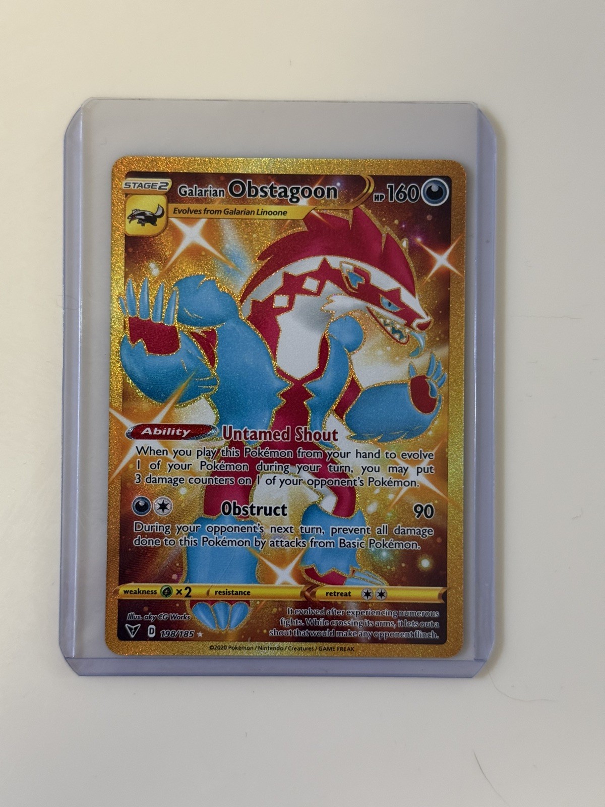 Pokemon - Galarian Obstagoon - 198/185 Vivid Voltage - Secret Rare - NM