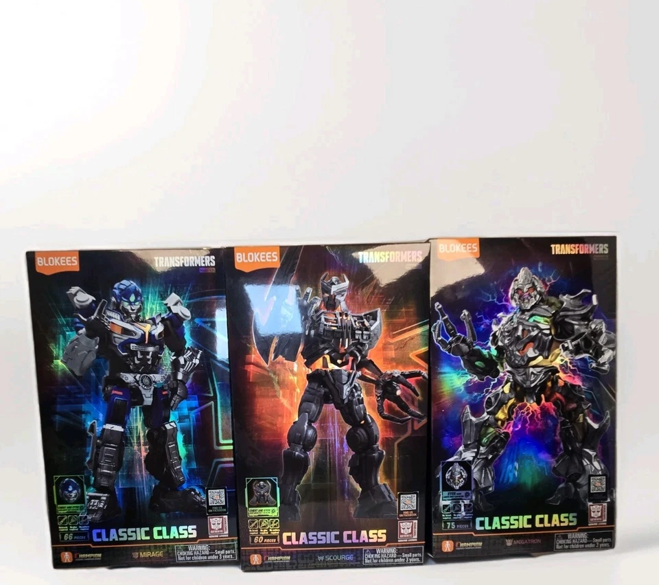 Blokees Transformers Clase Clásica Lote de 3 Modelos Megatron, Scourge, Mirage Nuevo Foto 2 de 4