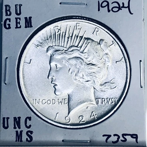 1924 P BU GEM PEACE SILVER DOLLAR UNC MS+++ U.S. MINT RARE COIN 7359