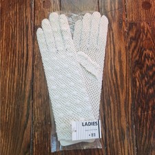 Vintage White Crochet Lace Gloves Womens One Size Fits Most New