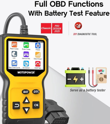 MOTOPOWER MP69033 OBD2 Scanner Batterie Test Auto Motor Fehler Codeleser Werkzeug 12