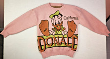 Vintage Rare Walt Disney Mickey  Co Donald Duck Over Knit Sweater Size Small