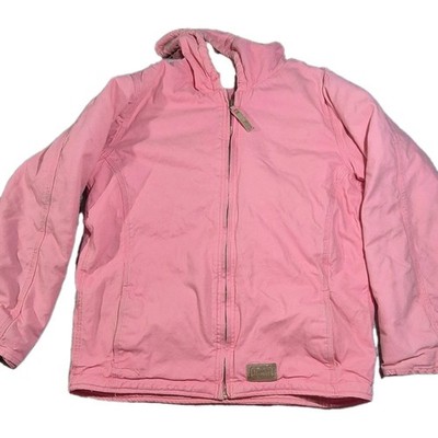 girls jacket C.E. Schmidt Pink Canvas Zip Jacket Hooded X-Large Long Sleeve