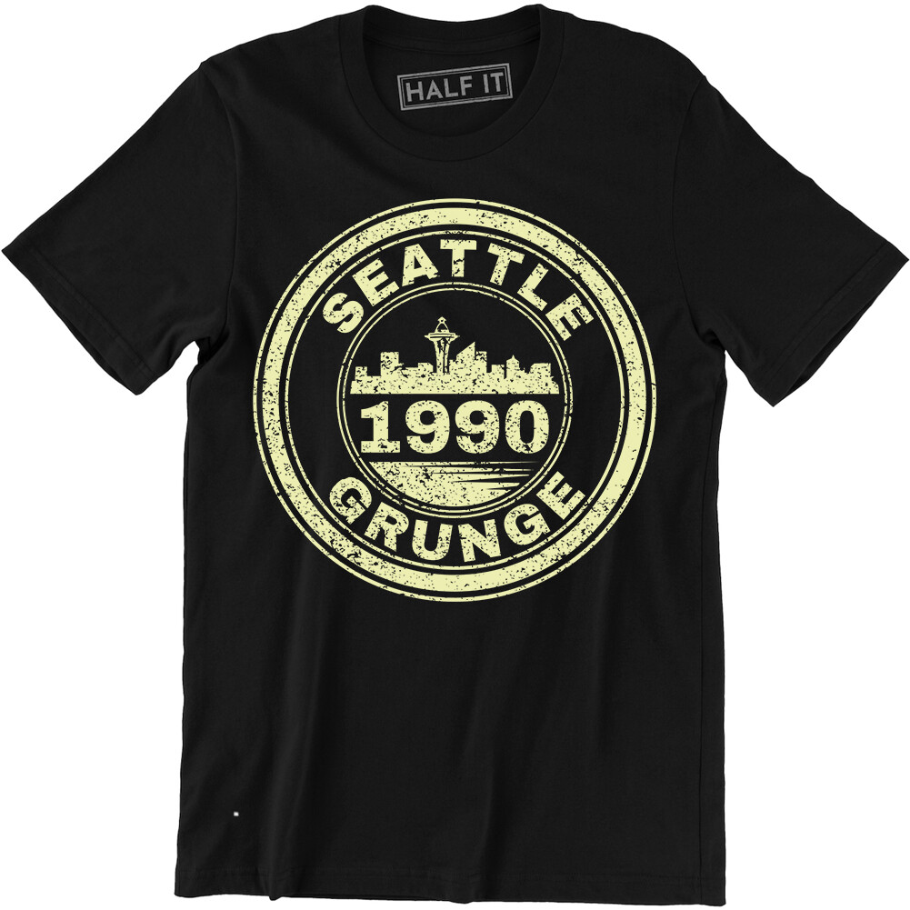 Seattle 1990 Grunge T-shirt Vintage Retro Tee Music Festival