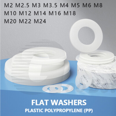 #ad #ad Flat Washers M2 M24 White Nylon Plastic Washers Form A Gaskets Plain Washer PP $5.19