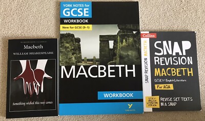Macbeth GCSE Bundle, Snap Revision, Workbook And Text. 3 Books.