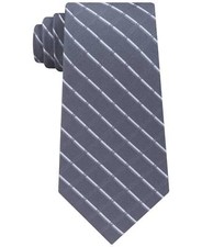  125 Calvin Klein Men'S Gray Check Slim Skinny Dress Silk Neck Tie Necktie 58x3
