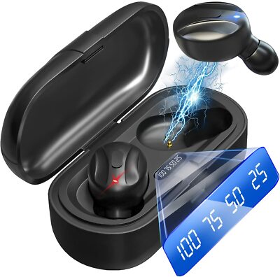 Earbuds Mini Headphones, Hi-Fi Stereo in-Ear Earphones with 350Mah Charging Case