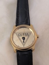 Guess Watch with Logo- Vintage 1994- Classic Style, Black and Gold