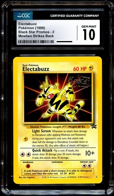 CGC 10 GEM MINT Electabuzz # 2 WB Movie WOTC Black Star PROMO