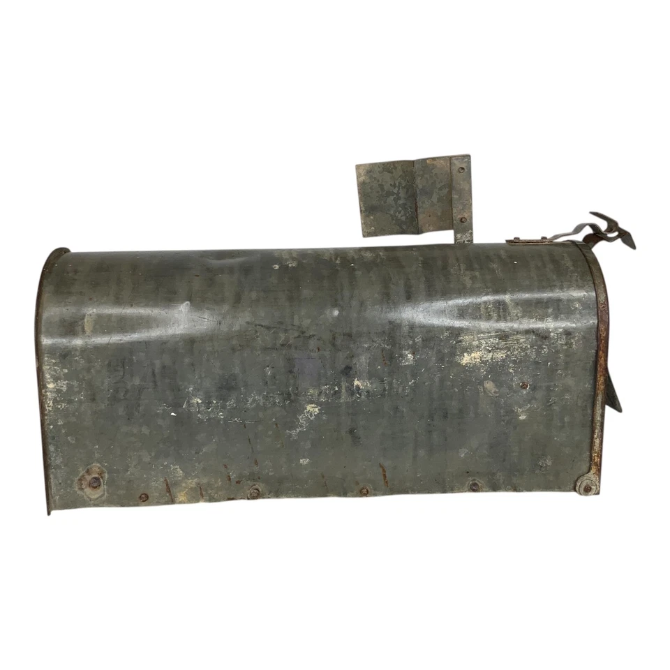 Buzón de granja rústico rural galvanizado metal noroeste vintage hecho en EE. UU. Foto 4 de 4