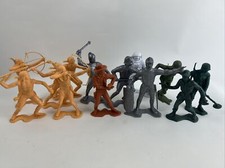 Vtg 1964 Louis Marx Co Inc. Cowboys Indians Soldiers Astronaut Lot 6" Figures