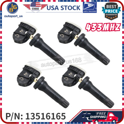 #ad 4 Tpms 433MHz For GMC Sierra 1500 Buick Enclave Tyre Pressure Sensor 13516165 $25.46