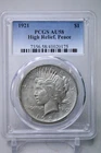 1921 High Relief Peace Silver Dollar PCGS AU58 #2175
