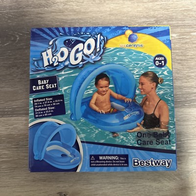 H2O GO Inflatable UV  Baby Pool Float w/Sunshade Hood AGES 0-1 Years