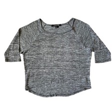 Forever 21 S Top Grey Knit Round Neck Dolman 3/4 Sleeve Made In America