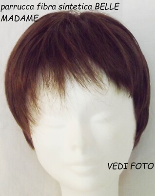 BEAUTIFUL MADAME Women's Short Brown Hair Fake Head Wig @#