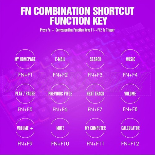 T6 USB Wired Mechanical Gaming Keyboard 104 Keys RGB LED Backlit For Windows PC - Picture 10 of 12