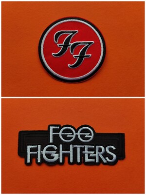 Foo Fighters Paar gestickte Abzeichen zum Aufnähen/Aufbügeln Punk Rock Musik (c) 