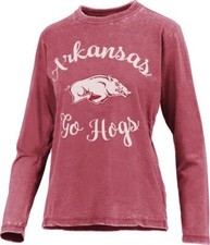 Womens Arkansas Razorback Long Sleeve Tee Vin...