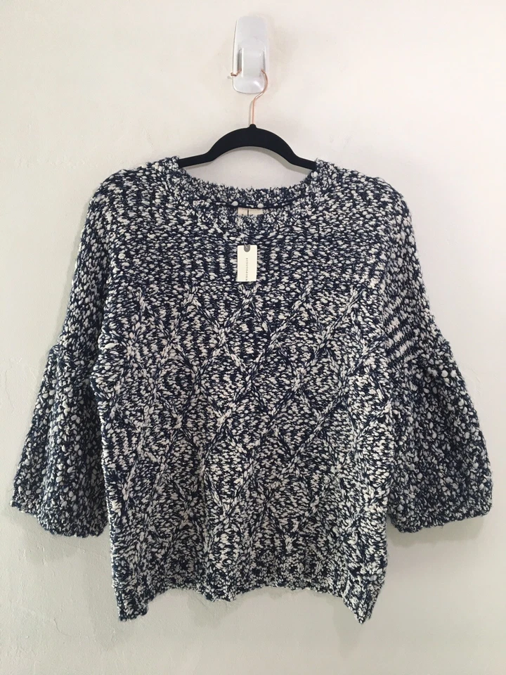 Nuevo con etiquetas Suéter Anthropologie Moth Grueso Tejido Mediano Manga 3/4 Campana