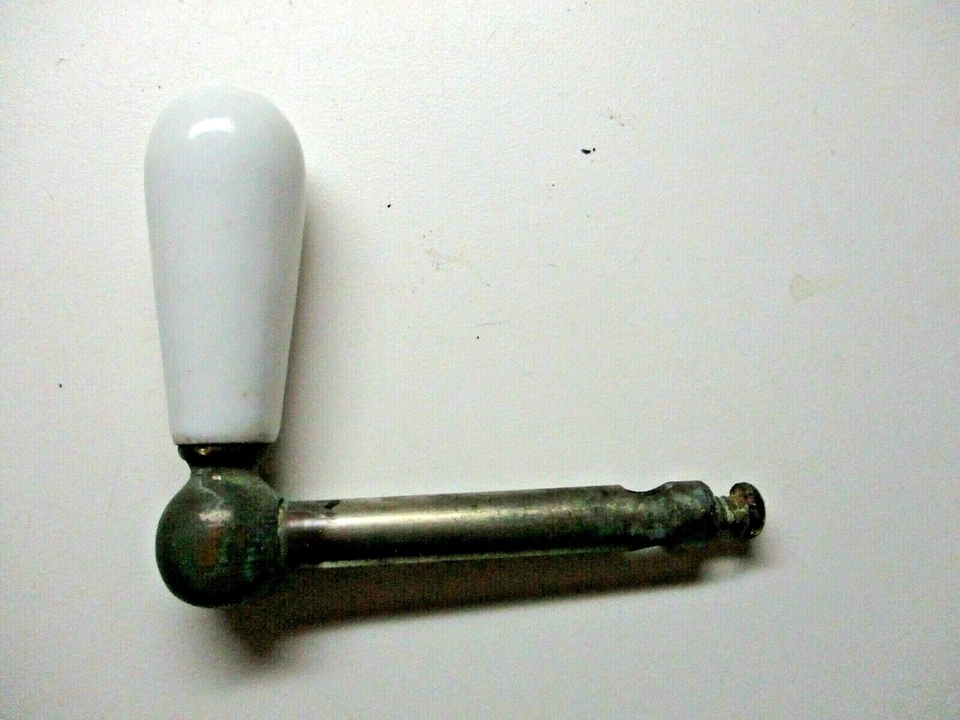 White Porcelain Lever L Shape For 1/4" Inch Rod Toilet Flapper Lift Arm Antique - Image 3 of 4
