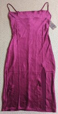 New With Tags Justify Womens Medium Pink 100% Polyester Spaghetti Strap Dress 24