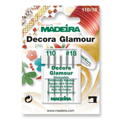 Madeira Stärke 110/18 decora Glamour - 5 Nähmaschinen Nadeln für Effektgarn