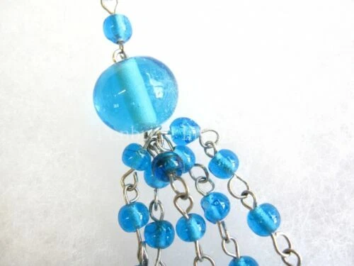 Blue Sewing Tassels Beads