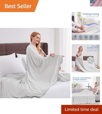 Arc-Chill Cooling Throw Blanket 90''x90'' - Soft & Breathable for Summer Comfort