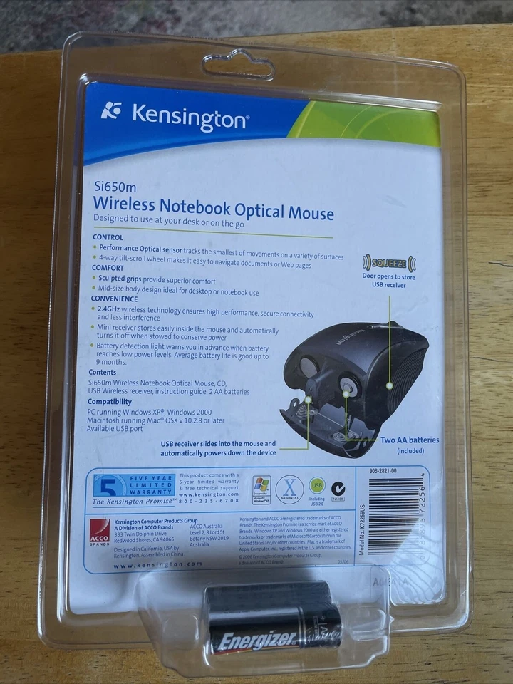 Kensington Si650m  Wireless Notebook Optical Mouse NOS - Image 4 of 4