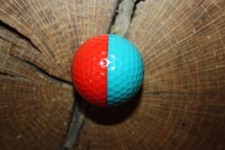 VINTAGE RED AND TEAL PING GOLF BALL