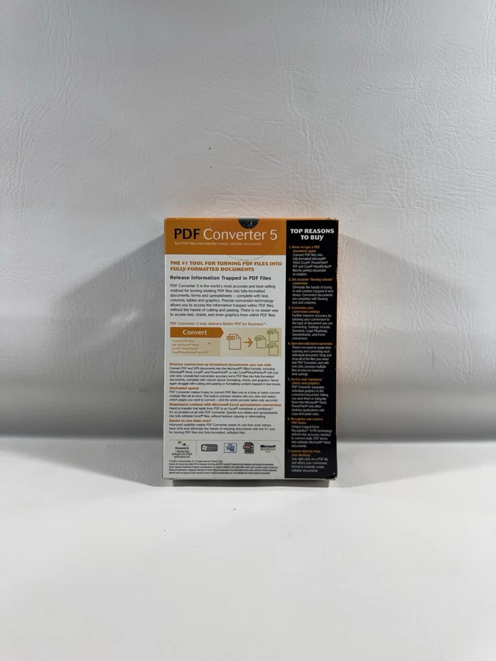 Nuance PDF Converter Professional 5 New Unopened - Image 3 of 4
