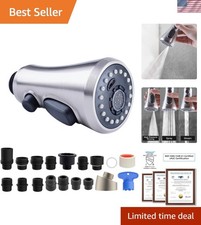 Brushed Nickel Pull Down Spray Head - NSF Certified 3-Function Kitchen Nozzle