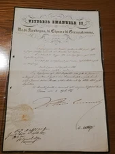 Document signed by Vittorio Emanuele II